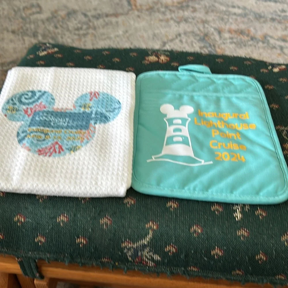 Disney Cruise inaugural lighthouse point Cruise 2024 in turquoise and white